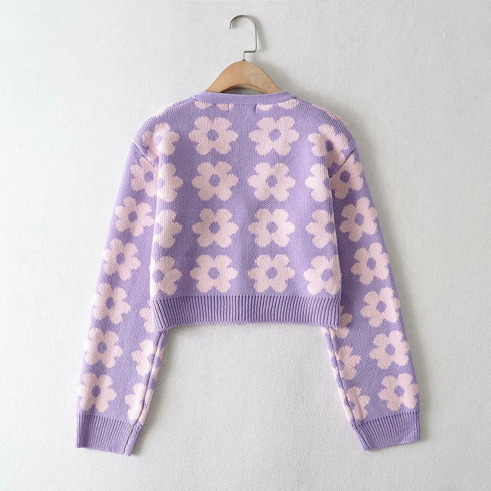 Retro Vintage Flower Cardigan