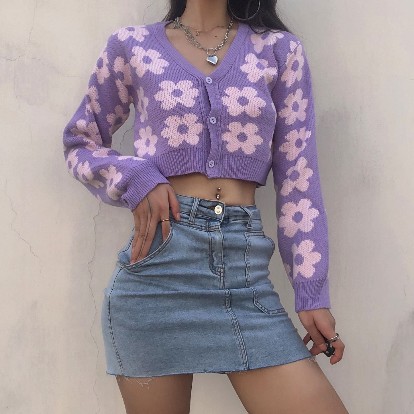 Retro Vintage Flower Cardigan