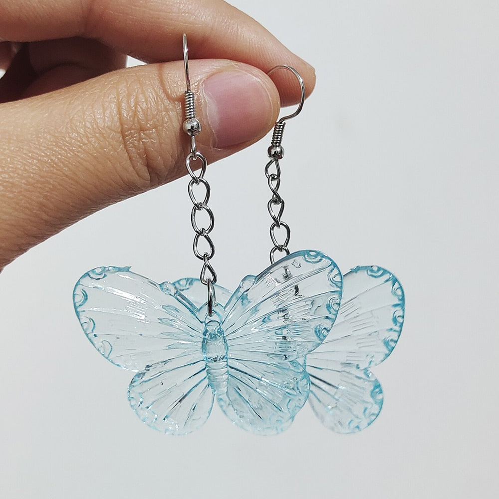 Soft Girl Y2K Transparent Butterfly Earrings