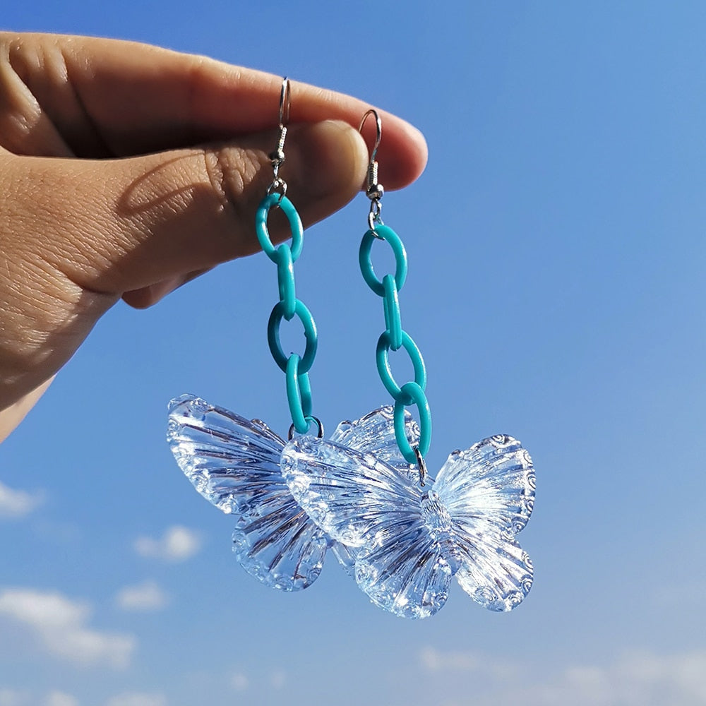 Soft Girl Y2K Transparent Butterfly Earrings