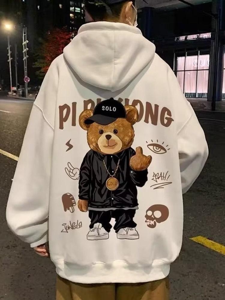 Hip Hop Teddy Hoodie White