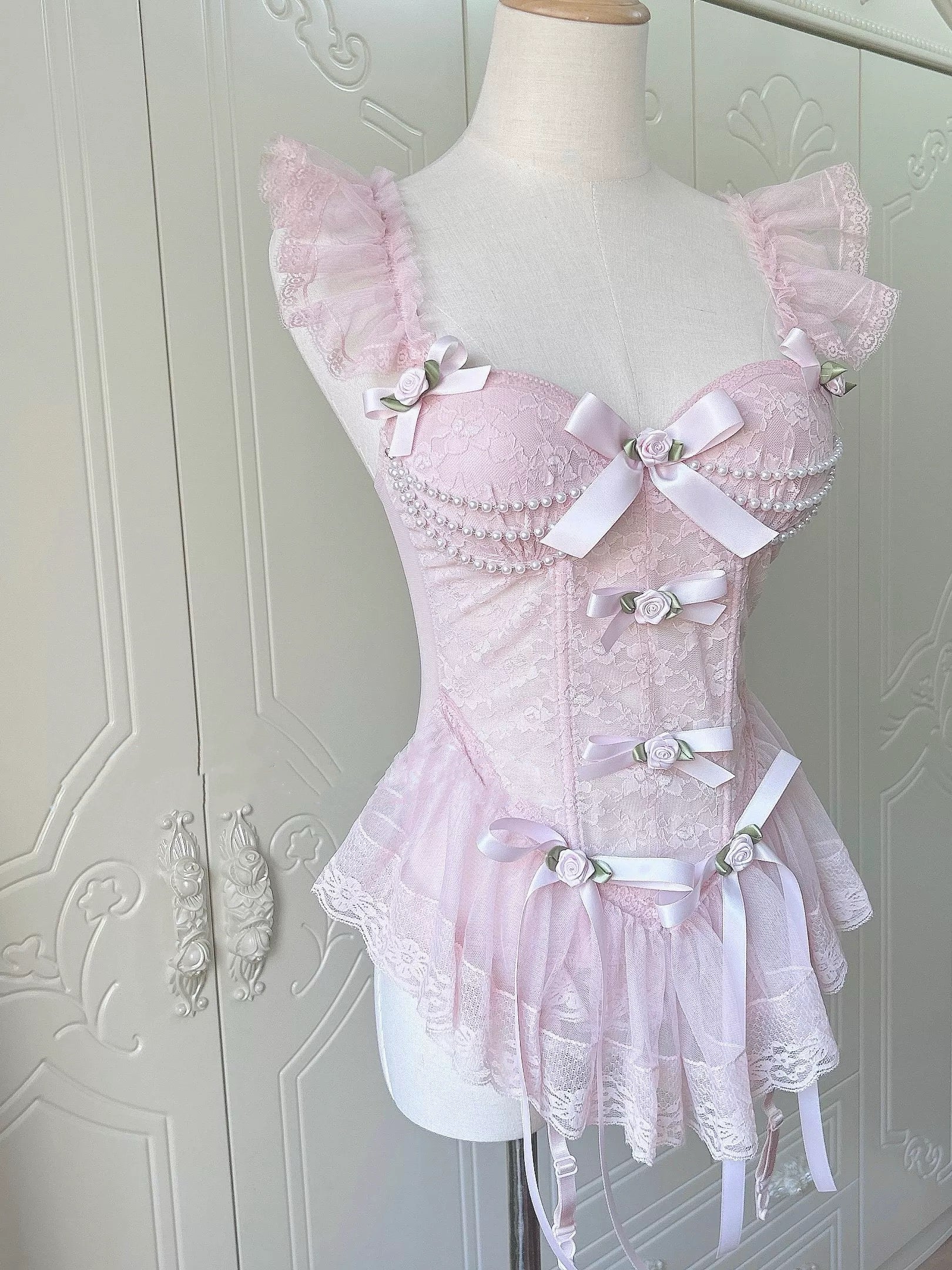 Sweet bow lace bra