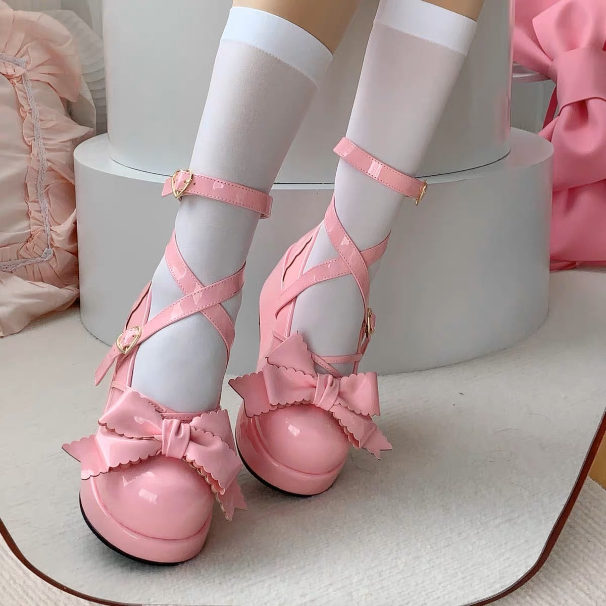 Muffin Doll Mid Heel Platforms