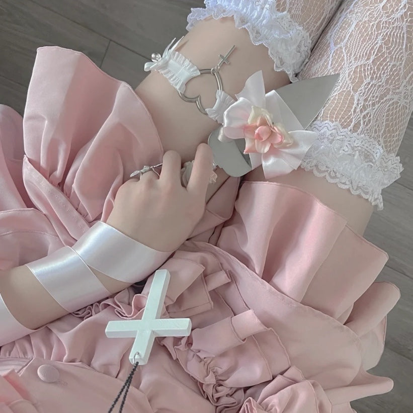 Heart bow dark cross