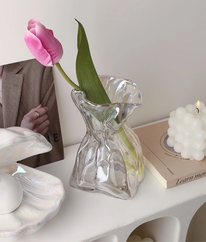 Abstract Pearl Glass Vases