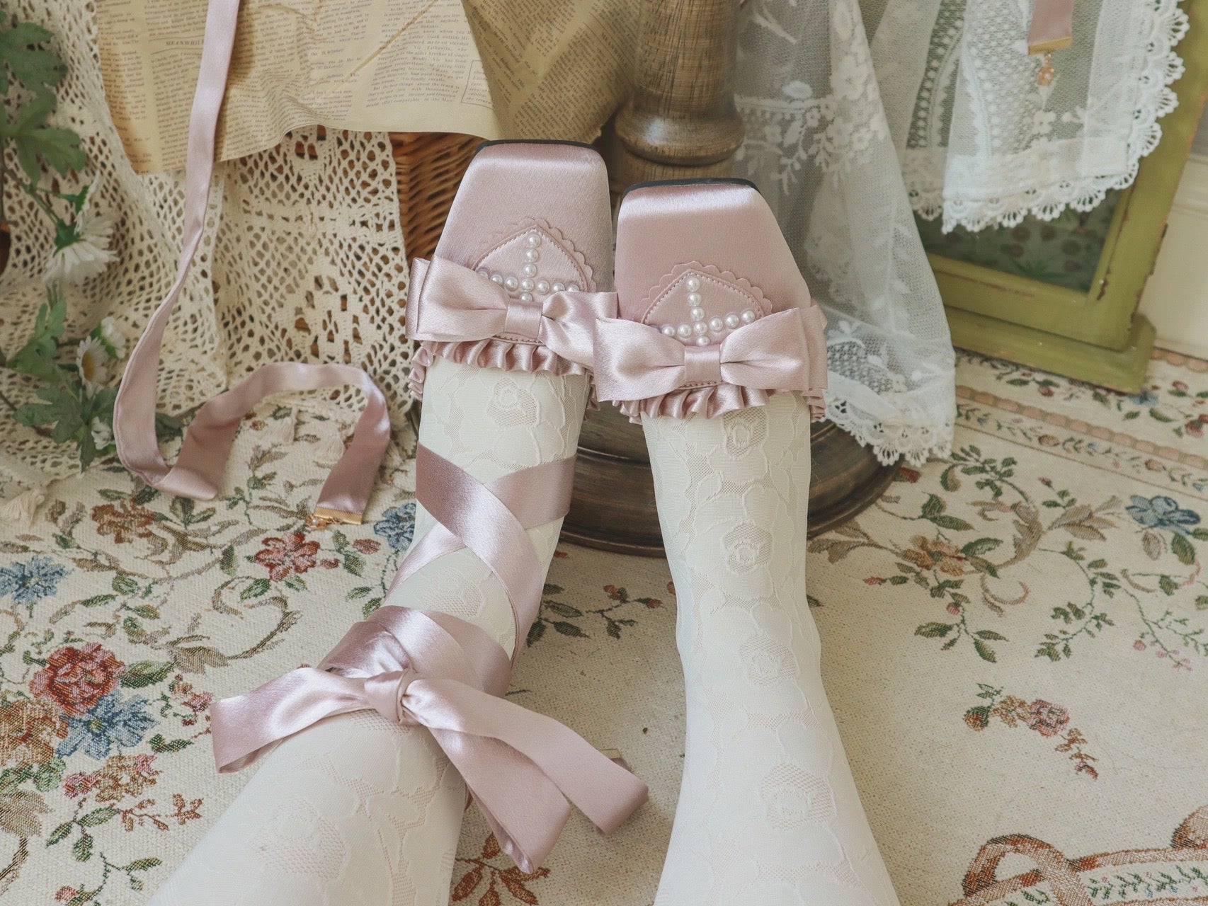Siren Melody Lace-Up Mules