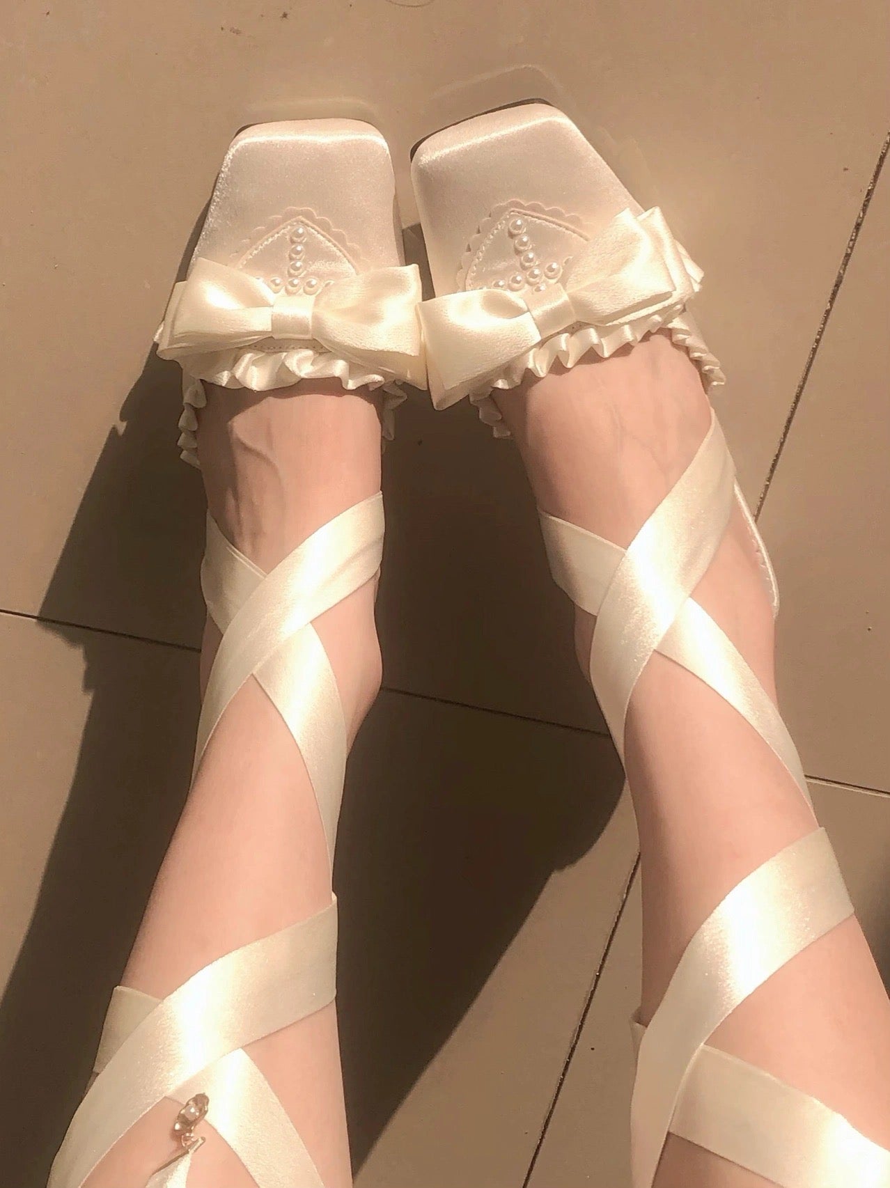 Siren Melody Lace-Up Mules