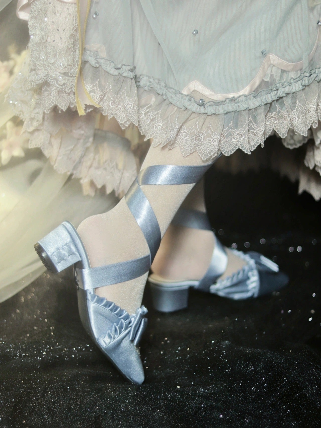Siren Melody Lace-Up Mules