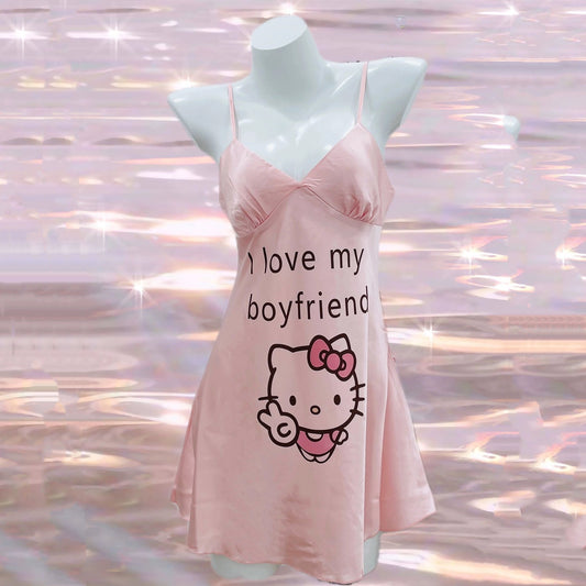 Pink suspender nightdress