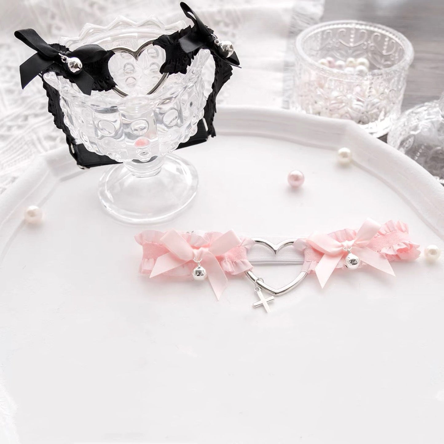 Heart bow dark cross