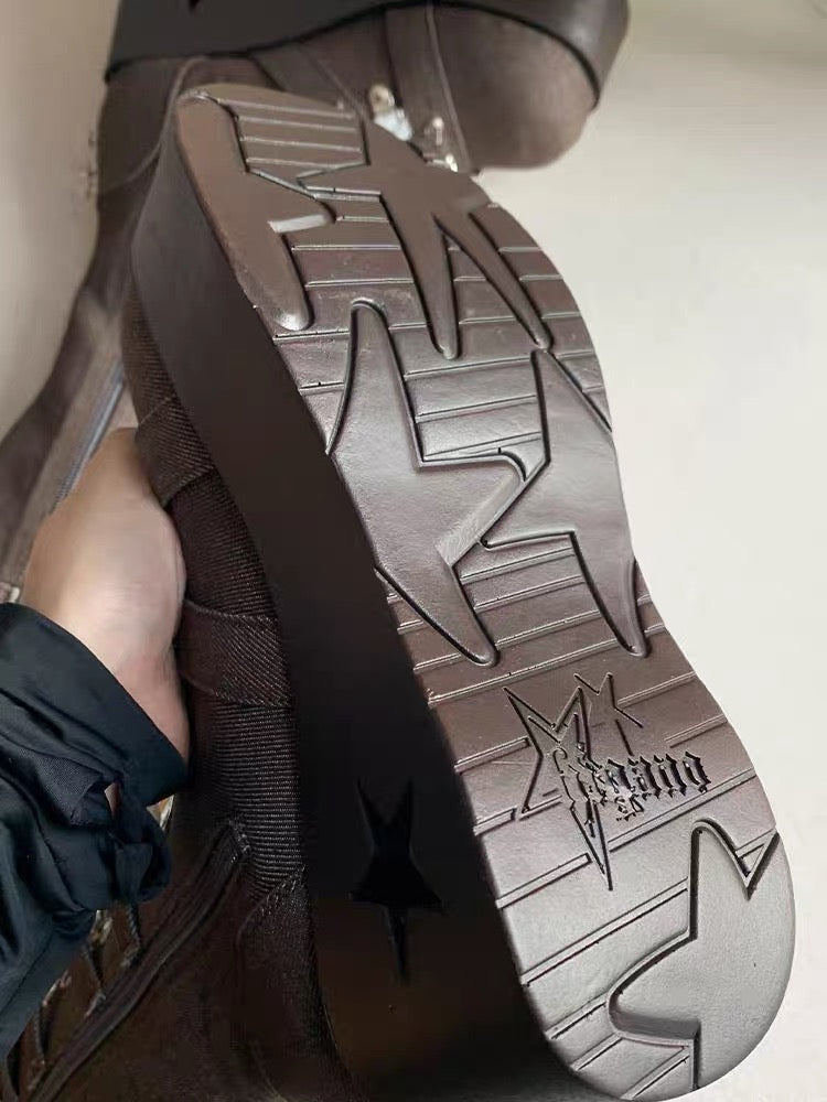 Cyber Star Platform Knee High Boots