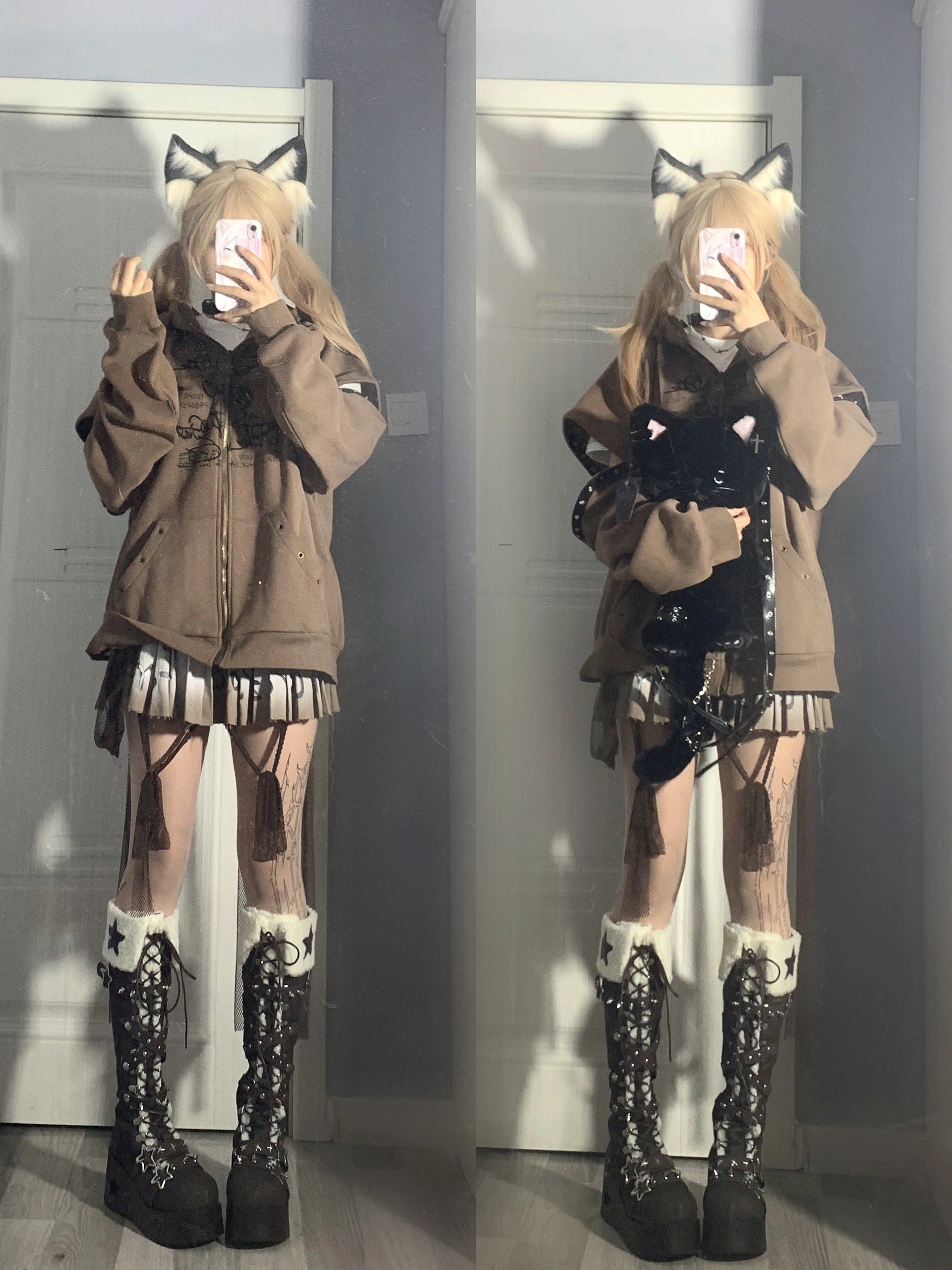 Cyber Star Platform Knee High Boots