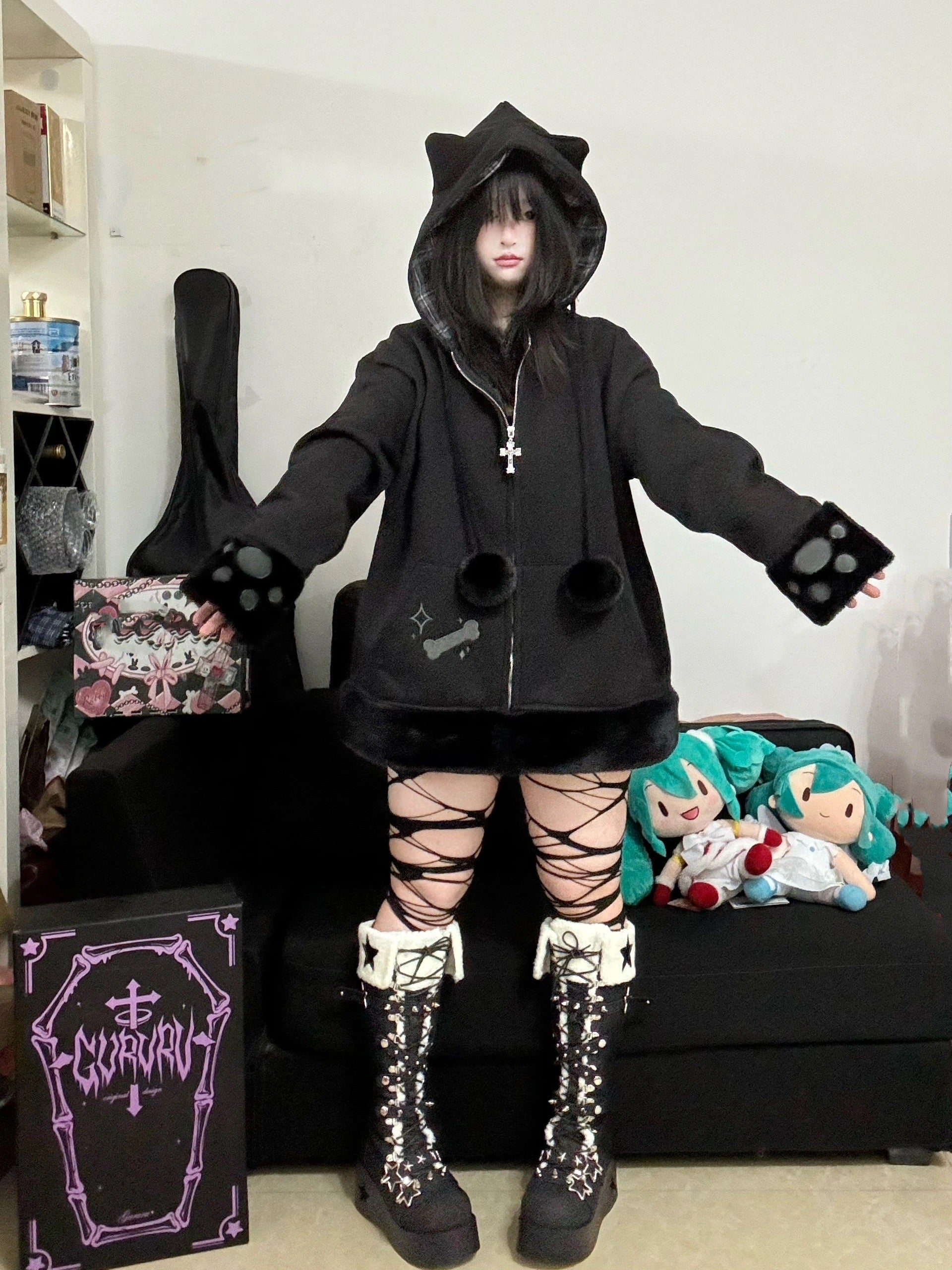 Cyber Star Platform Knee High Boots