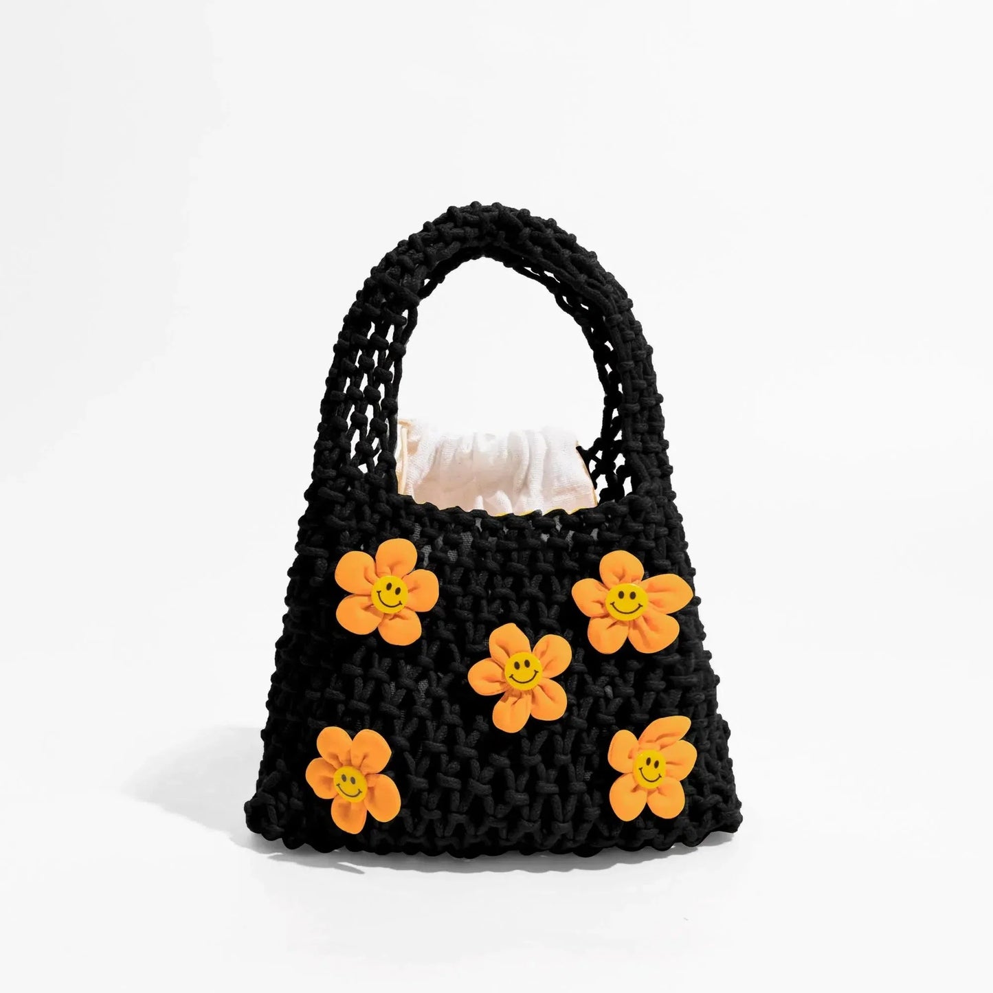 Indie Smiley Flowers Crochet Bag