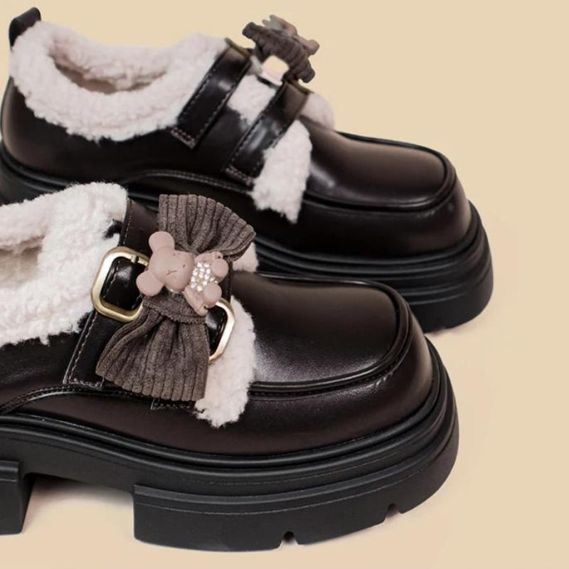 Kawaii Teddy Bear Platform Oxford Shoes