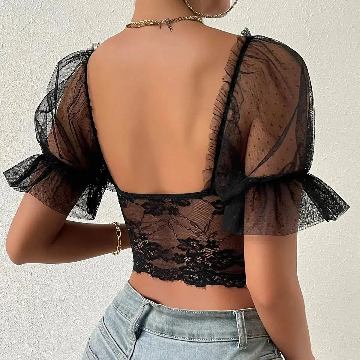 Bustier Lace Black Corset Top