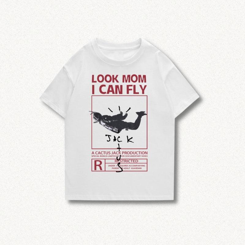Look Mom I Can Fly Tee White