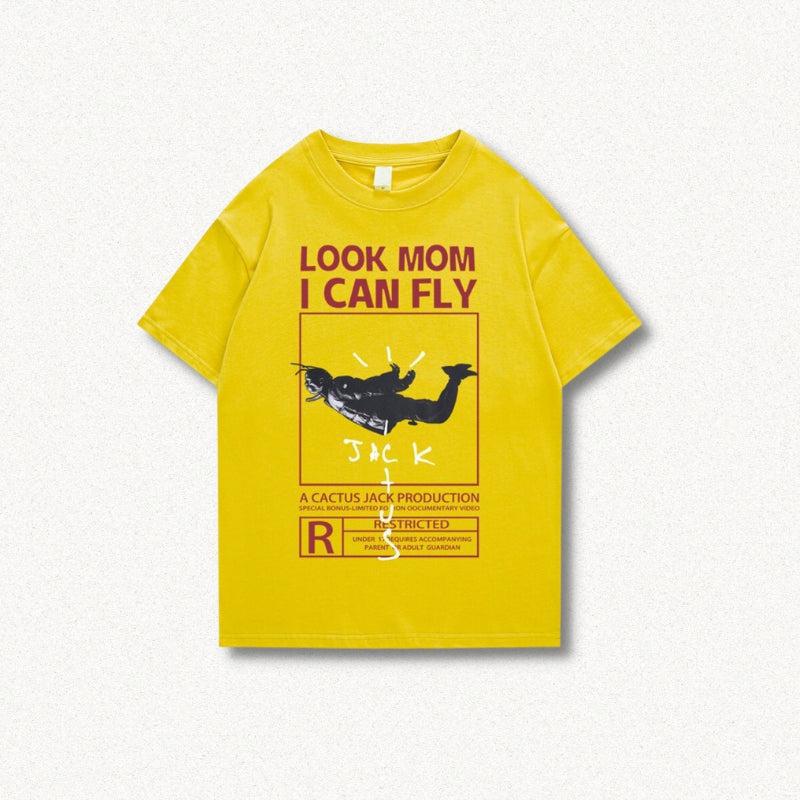 Look Mom I Can Fly Tee Yellow