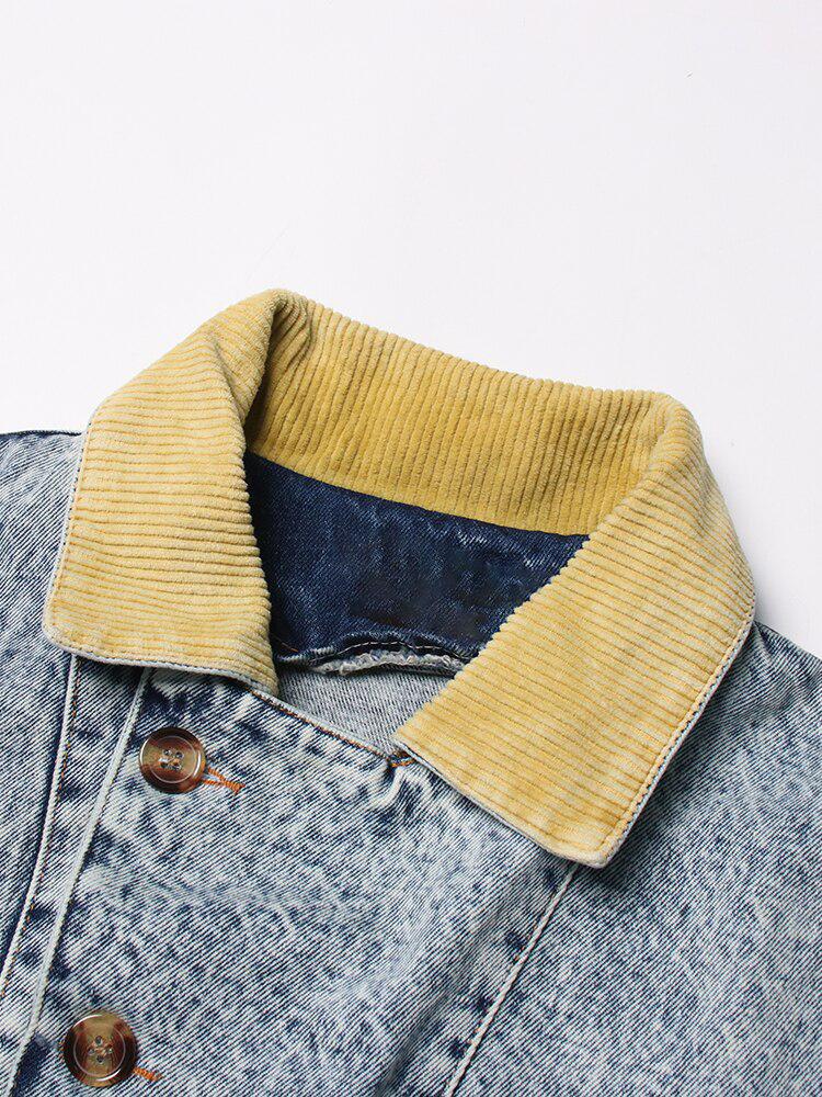 Mid Wash Patchwork Denim Jacket