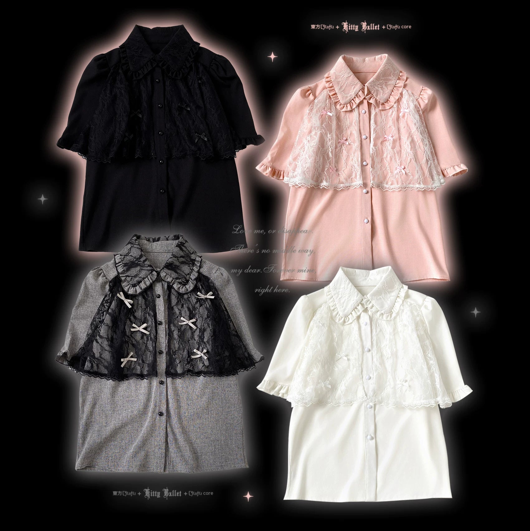 KittyBxllet Original “DREAM KNOT” Lace Peplum Short-Sleeve Blouse