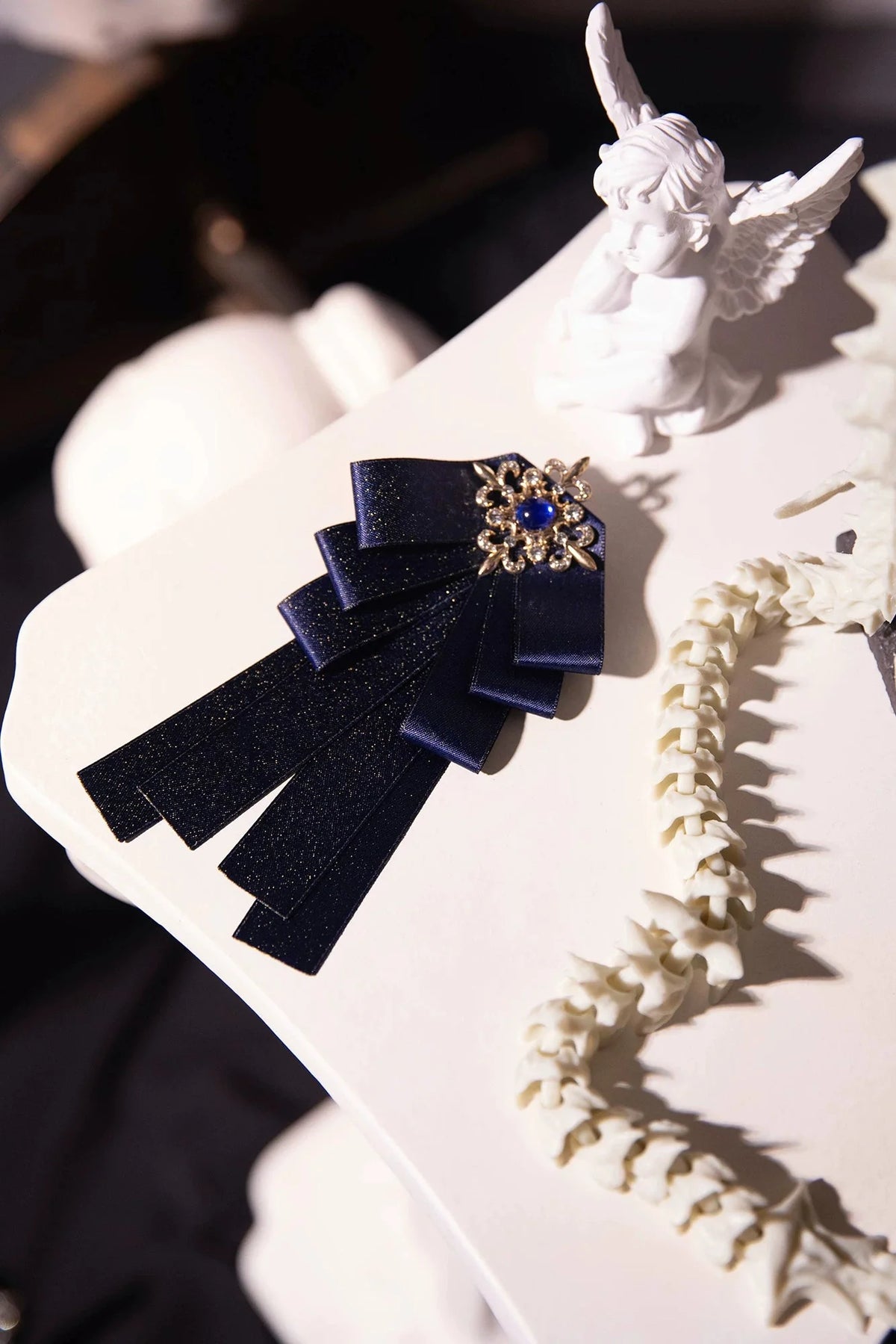 Moon Night Bat Wing Blouse + Brooch