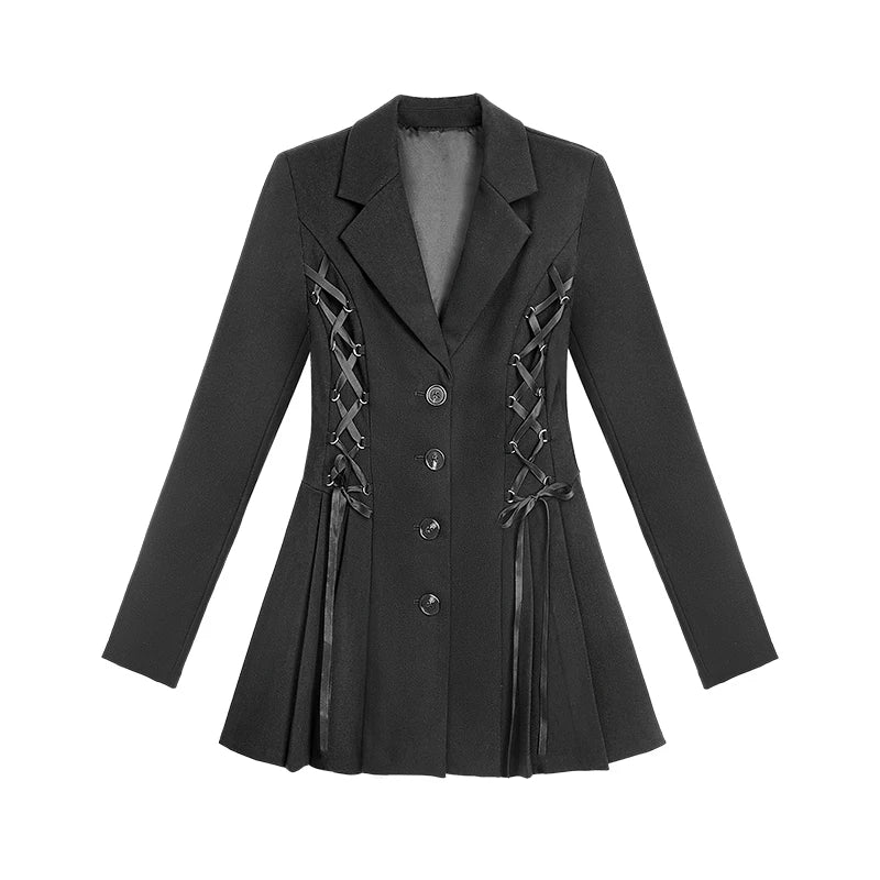 SagiDolls Girls’ Campus 007! Sweet & Cool Black Fit-and-Flare Waist-Tapering Blazer Dress Outfit
