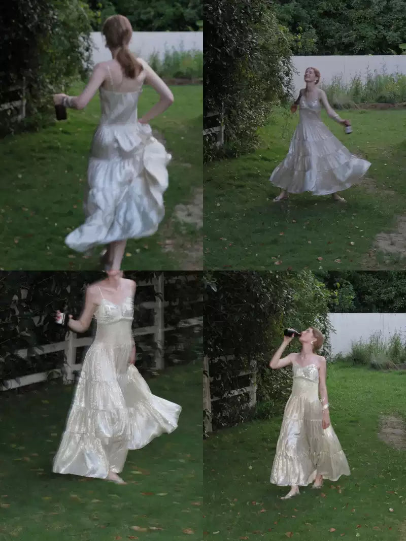 Shimmery Silk Chiffon Dress