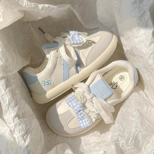 Trendy Cute KT Cat Embroidered Trainer Shoes for Women 2025 Spring New Korean-Style Chic Casual Sneakers