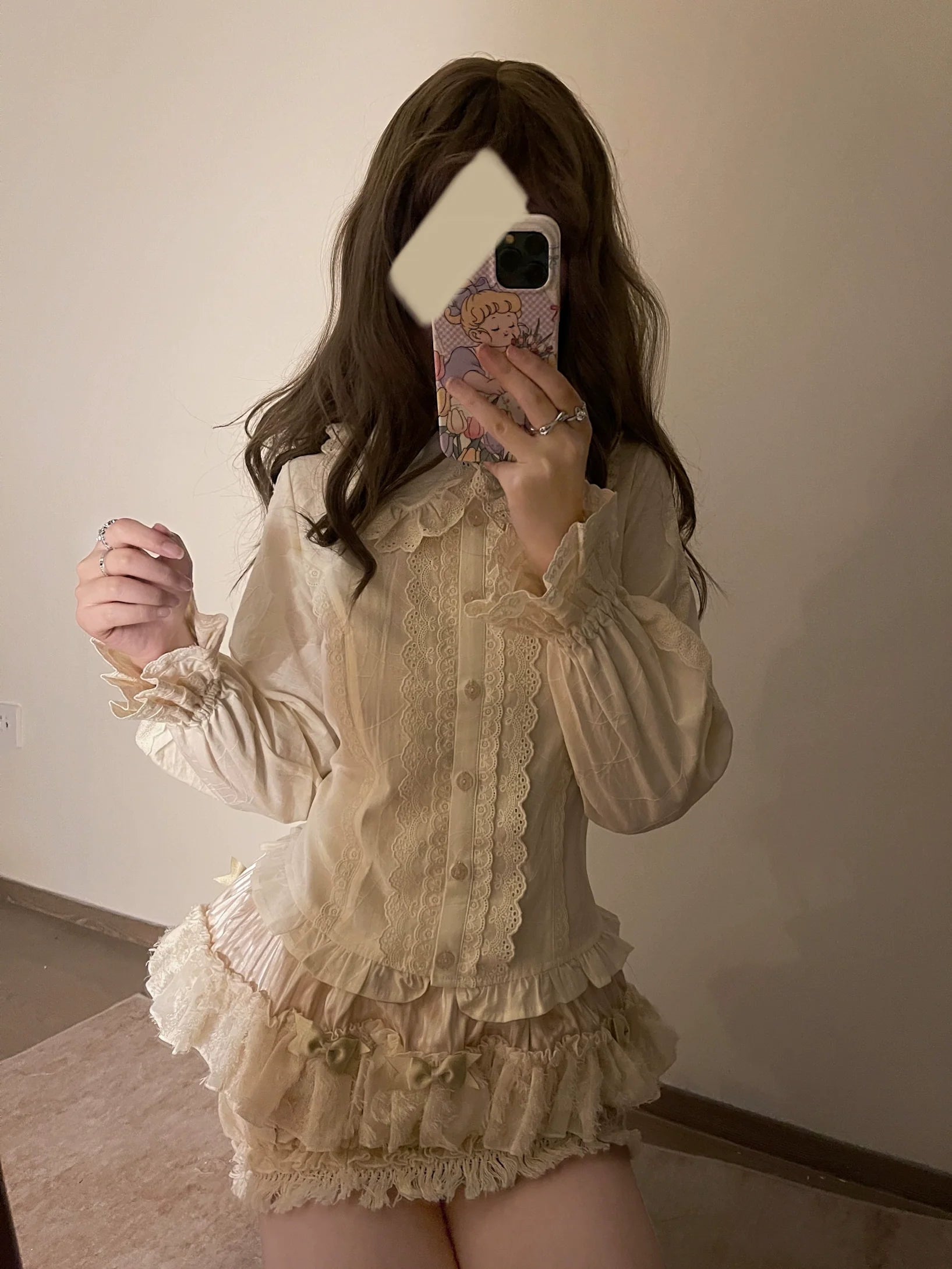 Kawaii Lolita Blouse Soft Girl Bubble Puff Sleeve