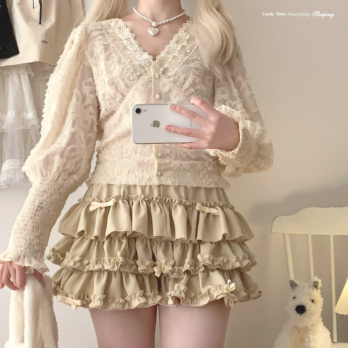 Sleepingdoll Handmade* Old-School Layered Cake Bow Tutu Pants