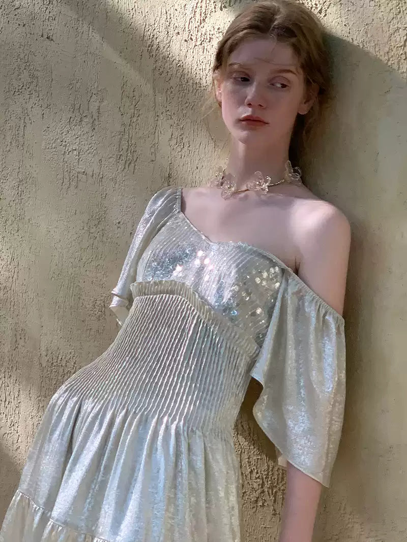Shimmery Silk Chiffon Dress