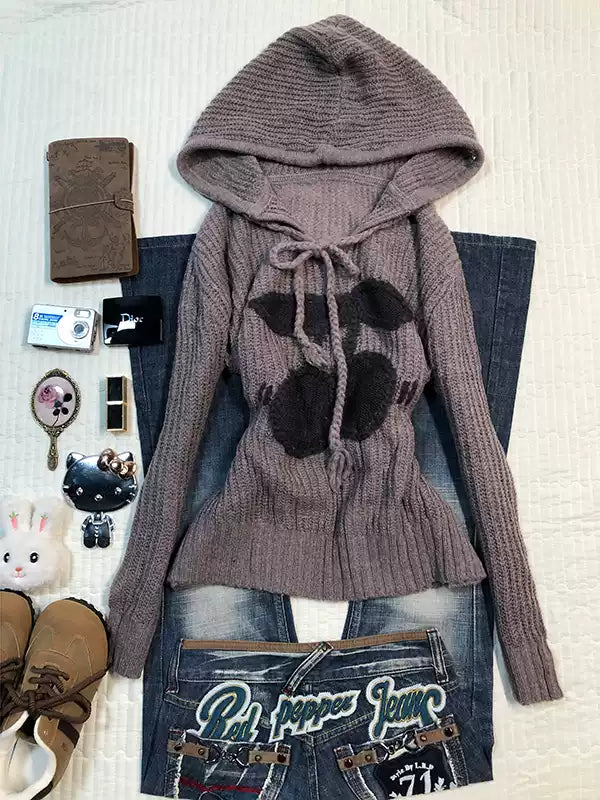 American retro hooded sweater