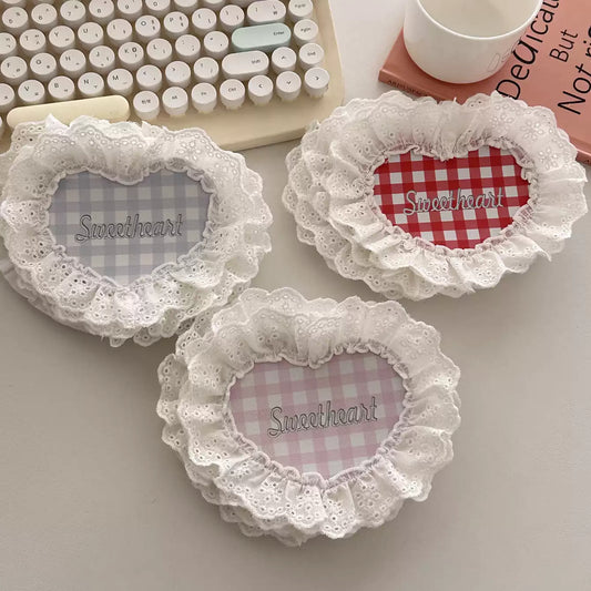 Ins plaid lace coaster