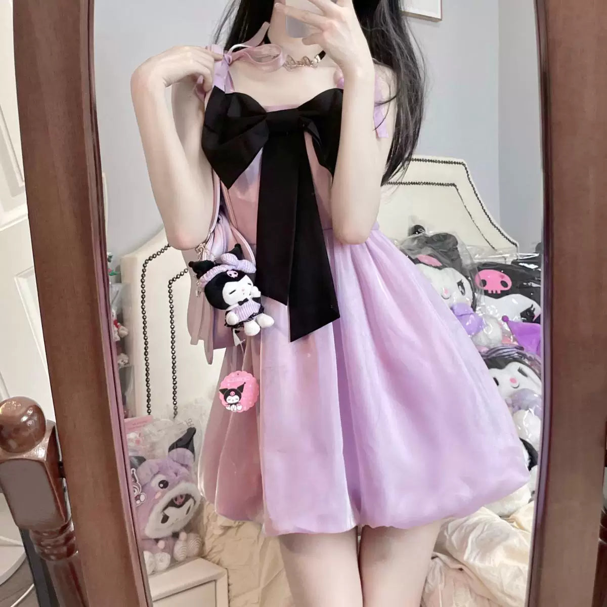 Princess Puff Sleeve Tulle Dress | Bow Corset Fairy Dress for Women