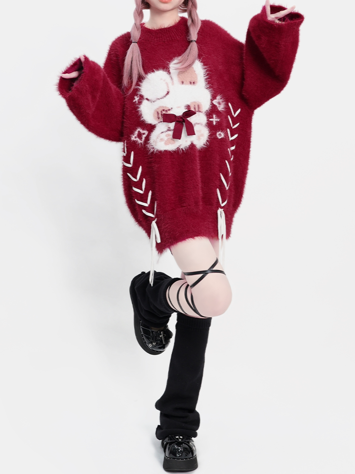 Christmas Red Straps Thickened Sweater