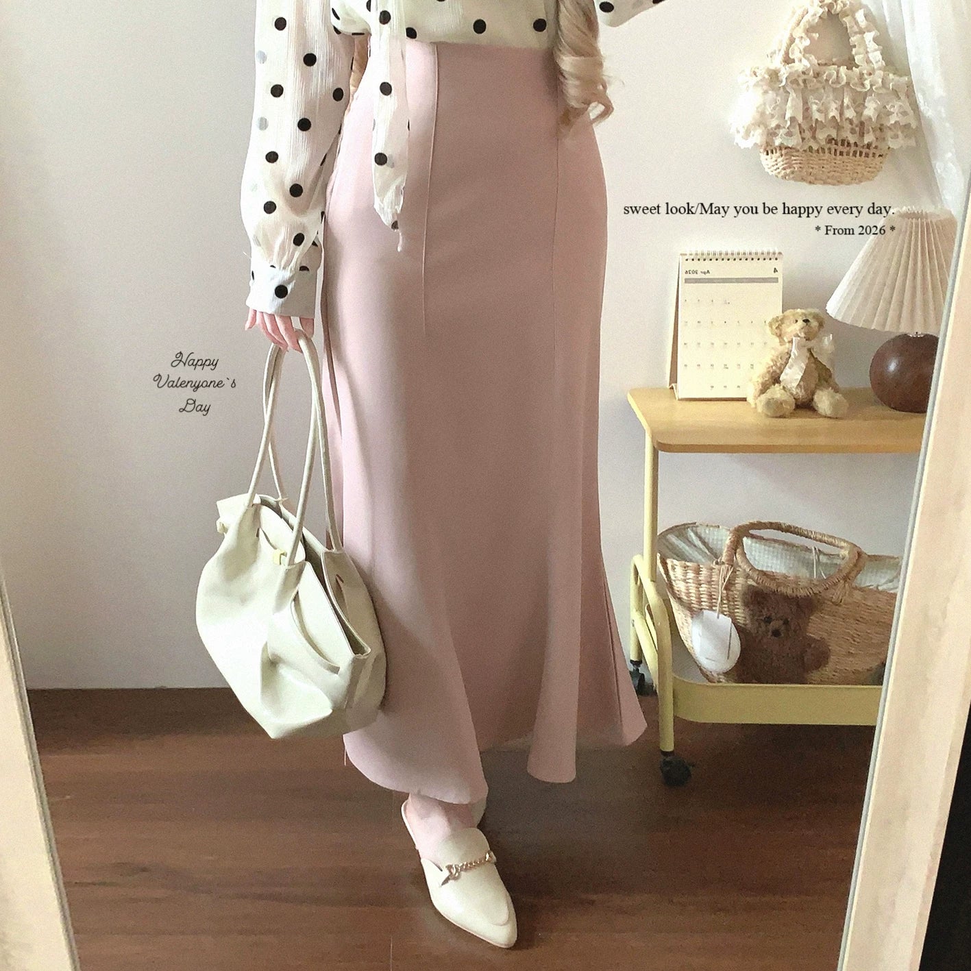 Handmade Clear-Style Vintage Japanese High-Waist Elegant Chic Mermaid Midi Skirt