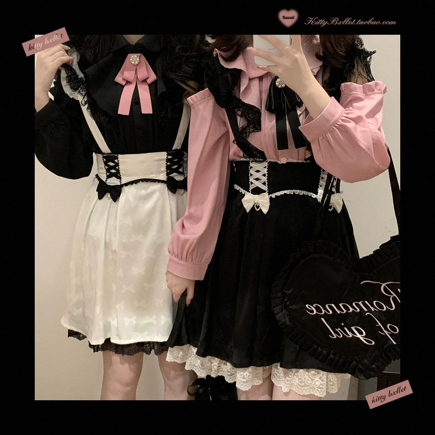(BFM)KittyBxllet~Kuroneko~Jirai Kei Shoulder Open Ruffle Lace Long Sleeve Blouse