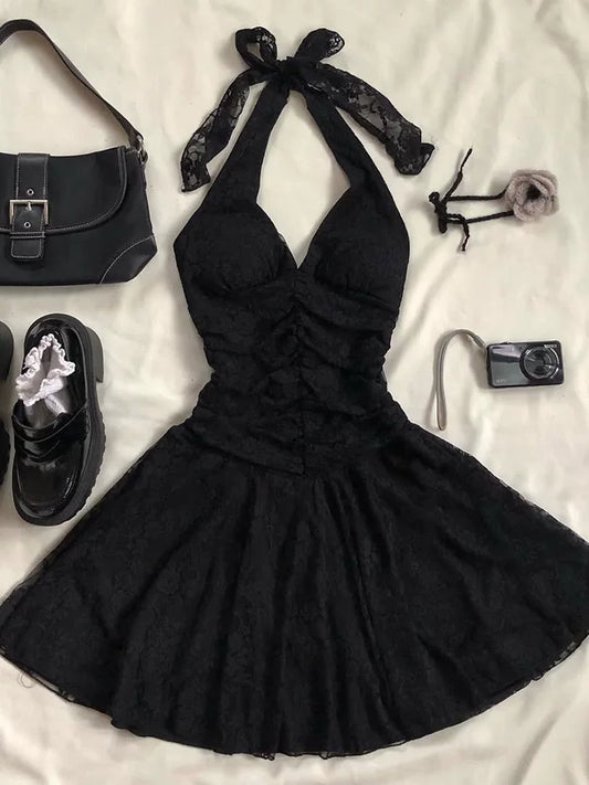 Vintage-Inspired Black Cami Dress with an Elegant High-End Feel – Summer New Style, Stunning Waist-Slimming Fit