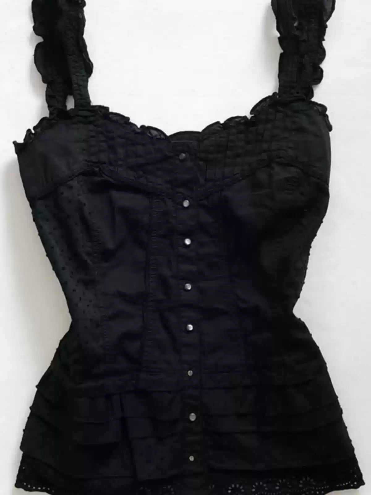 Black lace patchwork camisole