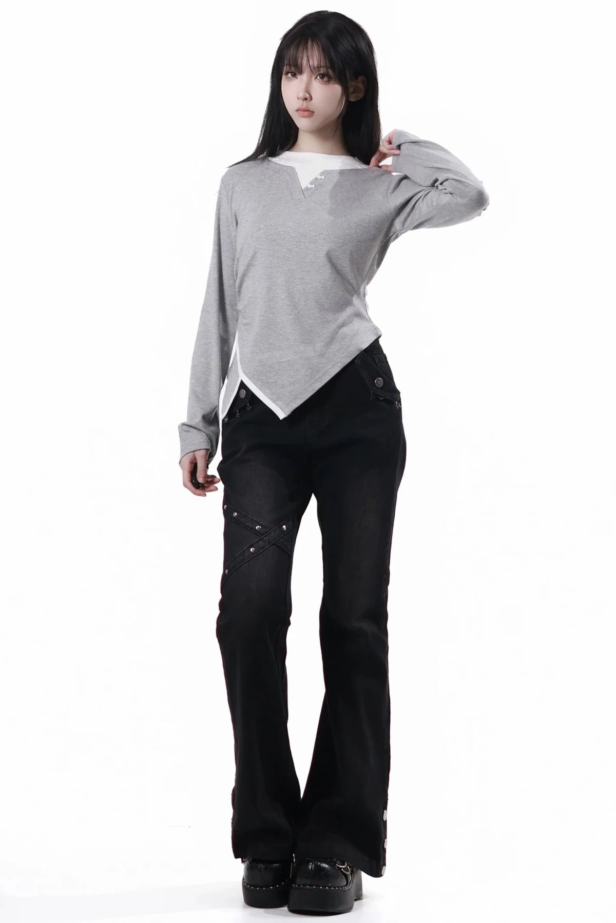 Modern Flare Denim Pants