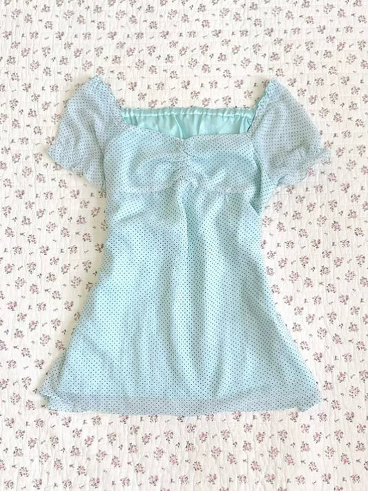 French Coquette Puff Sleeve Top | Vintage Square Neck Summer Blouse for Women