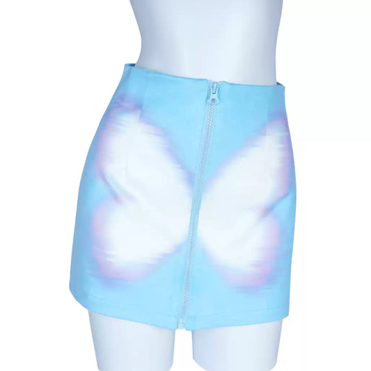 butterfly print skirt