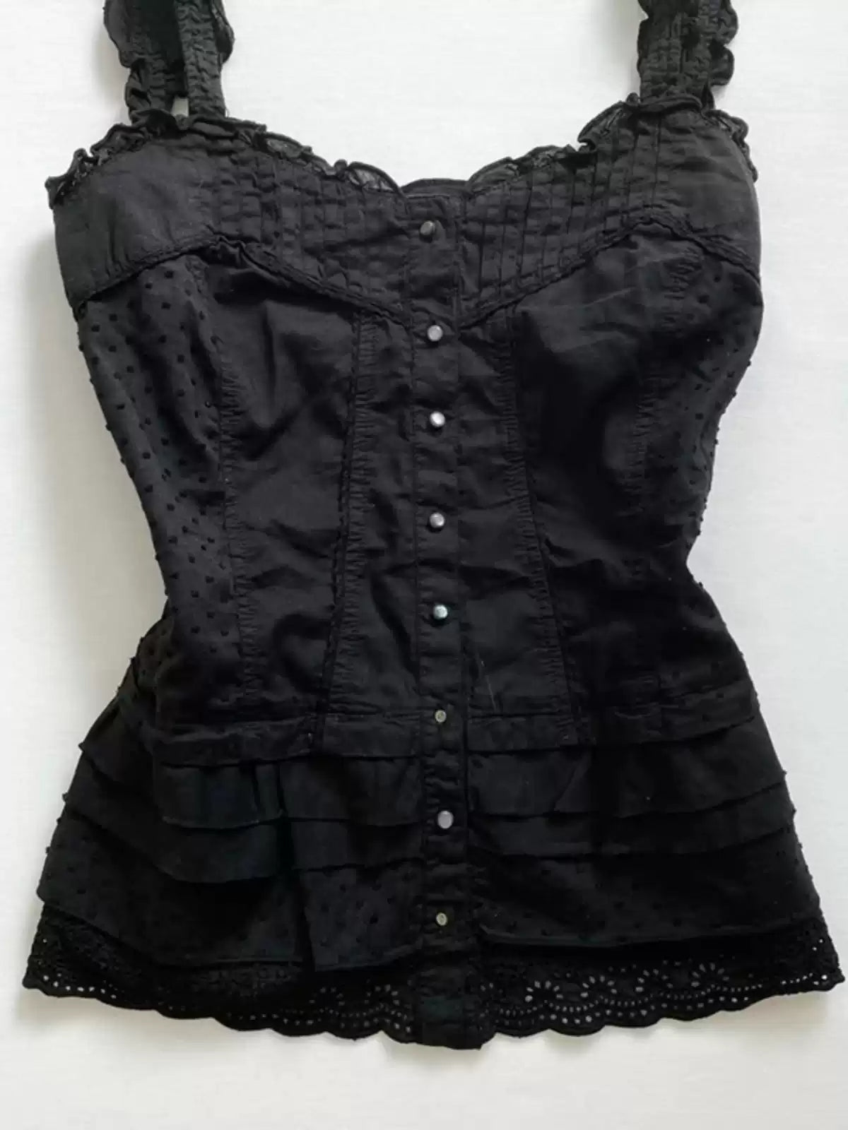 Black lace patchwork camisole