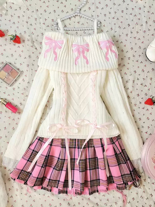 French sweet bow sweater