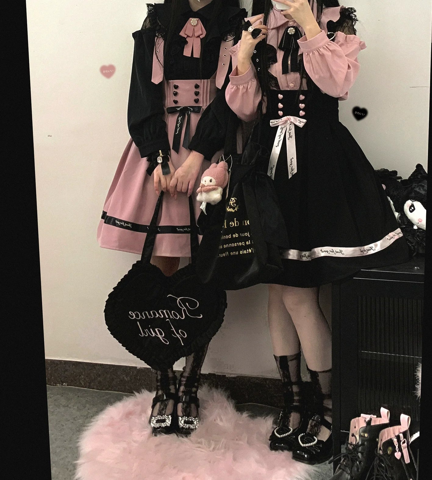 (BFM)KittyBxllet~Kuroneko~Jirai Kei Shoulder Open Ruffle Lace Long Sleeve Blouse