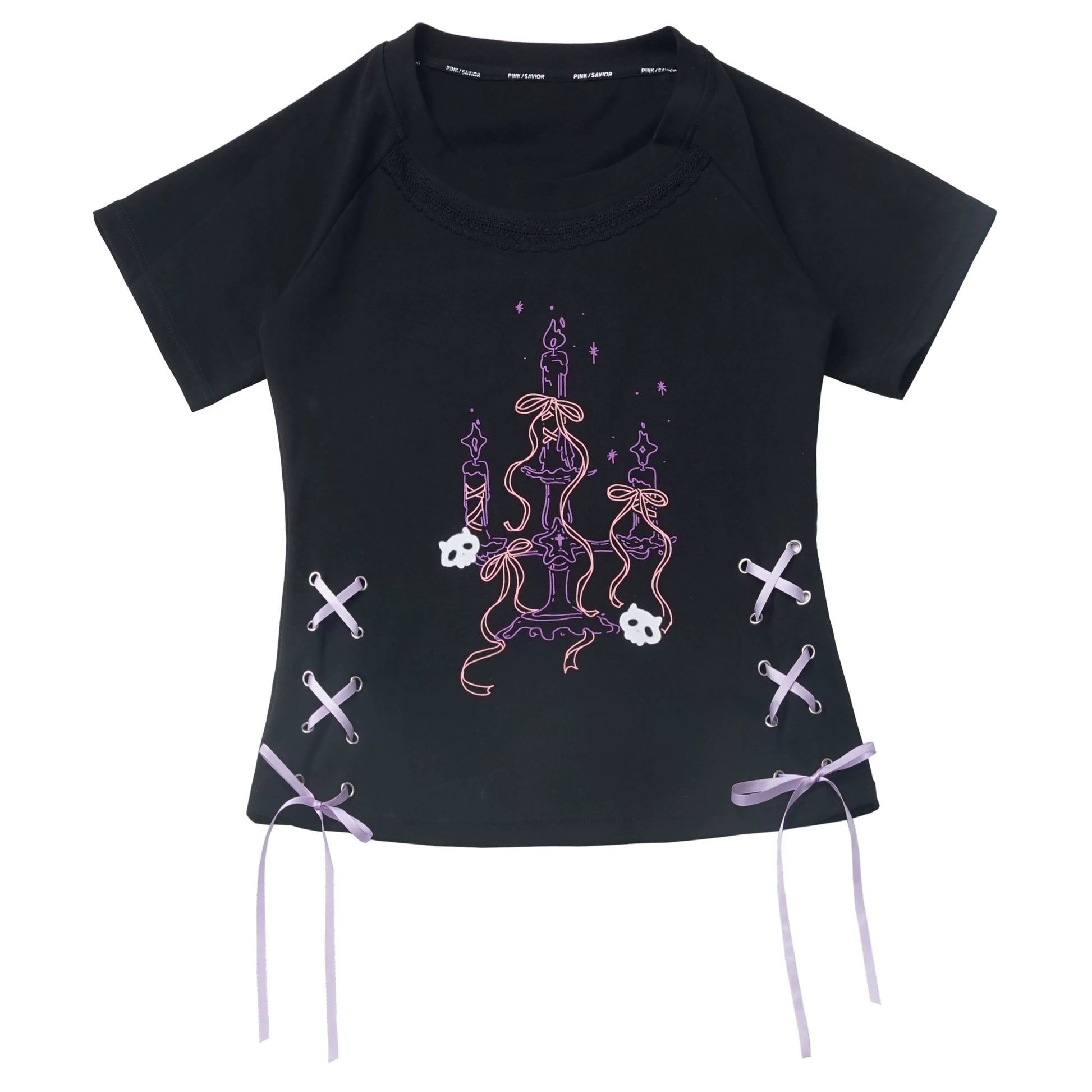 Ready Stock & Fast Shipping 【Interwoven Dreamscape】 Purple Grid Summer Waist-Cinching Color-Block Slimming Cute Short-Sleeve Two-Piece Set