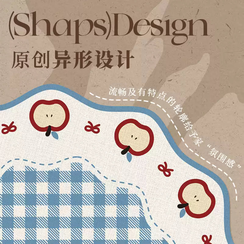 waterproof & oil-proof apples round table tablecloth