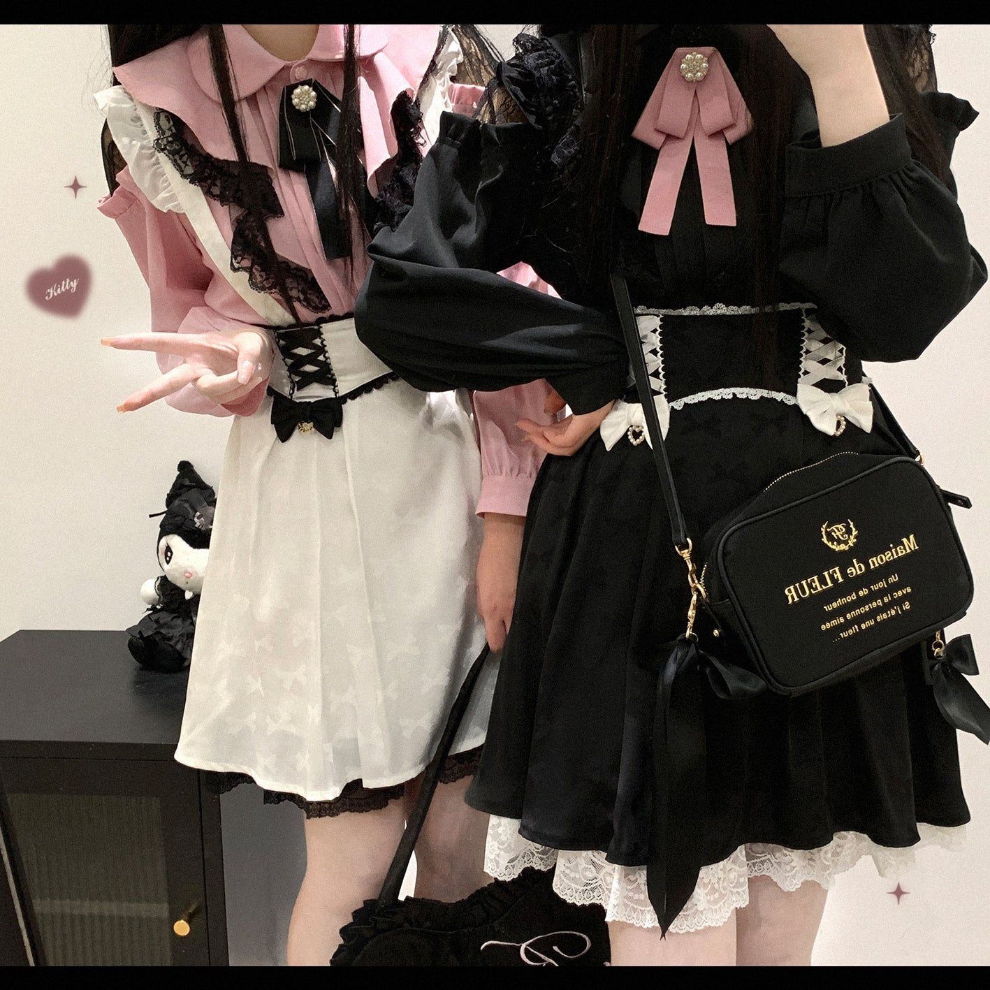 Jirai Kei Shoulder Open Ruffle Lace Long Sleeve Blouse
