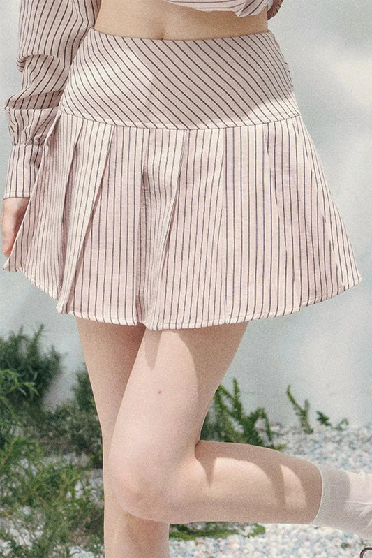 French Stripe Shirt + Skirt Skirt