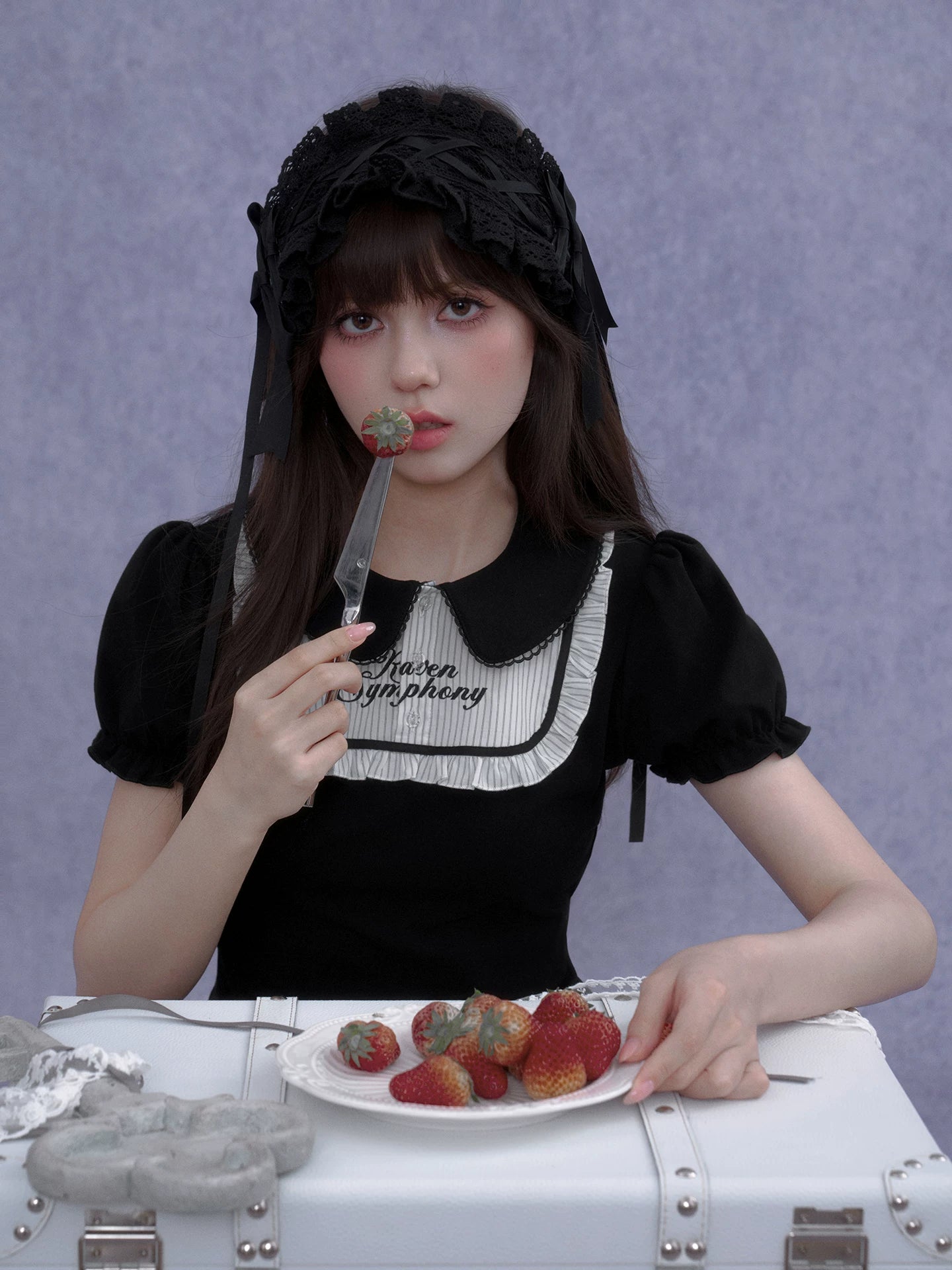 SagiDolls Girls Spirit #Photo Poster Plush #Dark Doll Off-Shoulder Short-Sleeve T-Shirt Top Lolita Sweet & Cool Cute